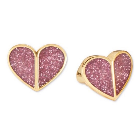 KATE SPADE • Heritage Heart Pink Glitter Necklace Earrings Set - Picture 2 of 8
